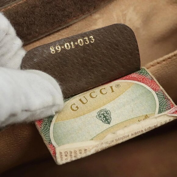 GUCCI GG Supreme Web Sherry Line Clutch Bag PVC Beige Red 89 01 033 Auth 111492 - Picture 15 of 16